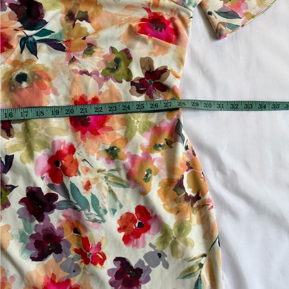 Calvin Klein Multicolor Floral Long Sleeve Dress 4 - Picture 9 of 11